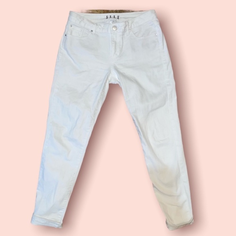 ELLE MID RISE WHITE JEANS SIZE 4 - Picture 3 of 5